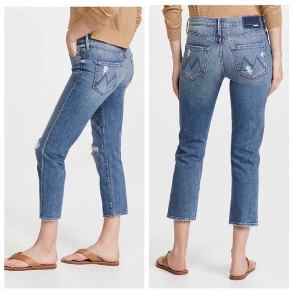 Mother Superior Trickster Ankle Cryin' On Holy Ground Straight Jeans Distressed - Picture 2 of 9